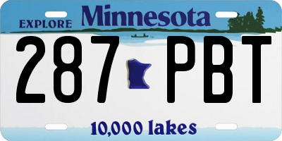 MN license plate 287PBT
