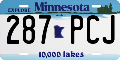 MN license plate 287PCJ