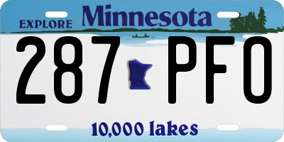 MN license plate 287PFO