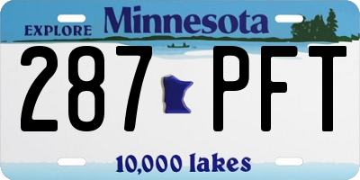 MN license plate 287PFT