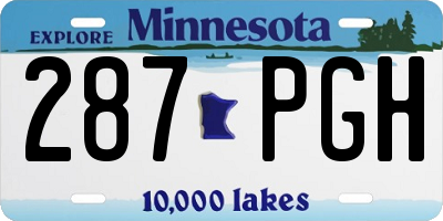 MN license plate 287PGH