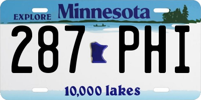 MN license plate 287PHI