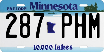 MN license plate 287PHM