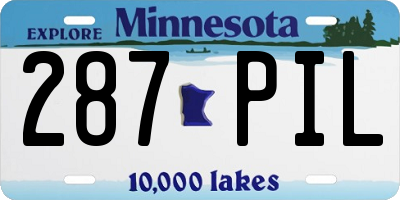 MN license plate 287PIL