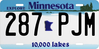 MN license plate 287PJM