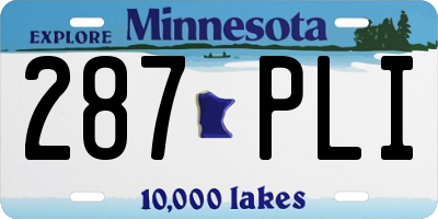 MN license plate 287PLI