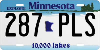 MN license plate 287PLS