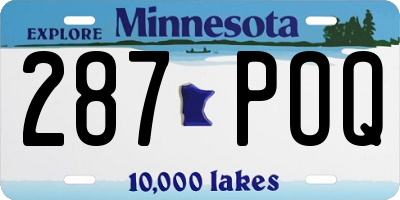 MN license plate 287POQ