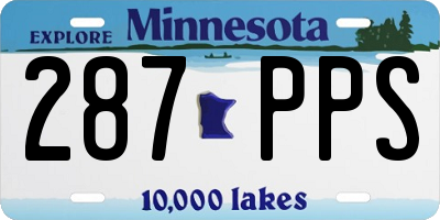 MN license plate 287PPS