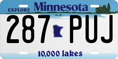 MN license plate 287PUJ