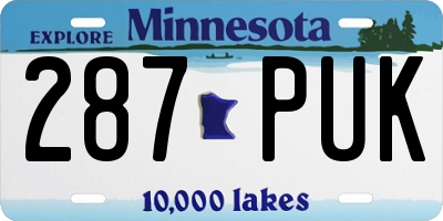MN license plate 287PUK