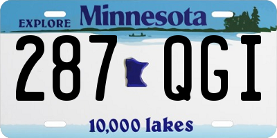 MN license plate 287QGI