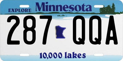 MN license plate 287QQA