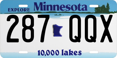 MN license plate 287QQX