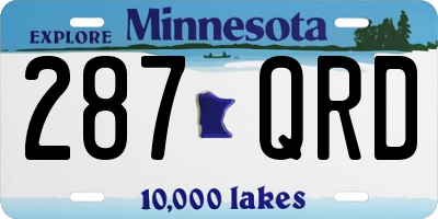 MN license plate 287QRD