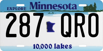 MN license plate 287QRO