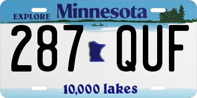 MN license plate 287QUF