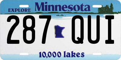 MN license plate 287QUI