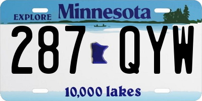 MN license plate 287QYW