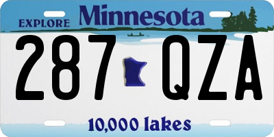MN license plate 287QZA