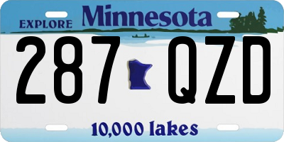 MN license plate 287QZD