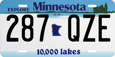 MN license plate 287QZE