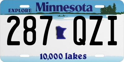 MN license plate 287QZI