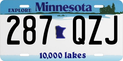 MN license plate 287QZJ