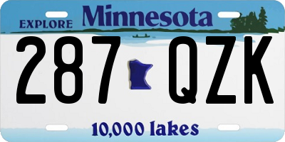 MN license plate 287QZK