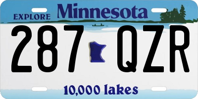 MN license plate 287QZR