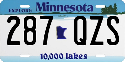 MN license plate 287QZS