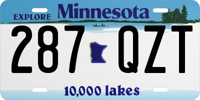 MN license plate 287QZT