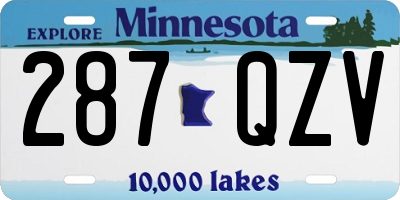 MN license plate 287QZV