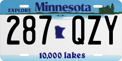 MN license plate 287QZY