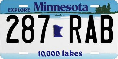 MN license plate 287RAB