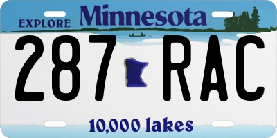 MN license plate 287RAC