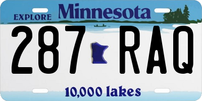 MN license plate 287RAQ
