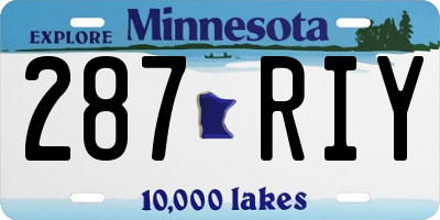 MN license plate 287RIY