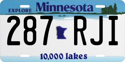 MN license plate 287RJI