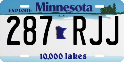MN license plate 287RJJ