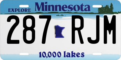 MN license plate 287RJM