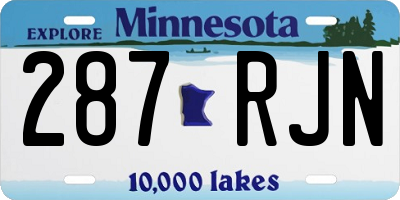 MN license plate 287RJN