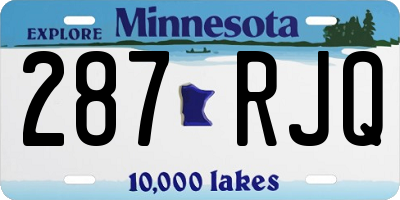 MN license plate 287RJQ