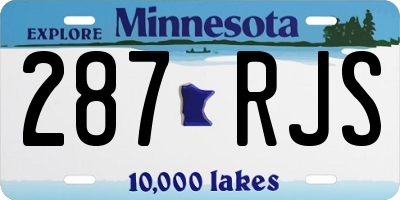 MN license plate 287RJS