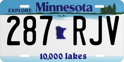 MN license plate 287RJV