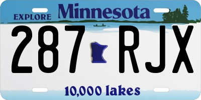 MN license plate 287RJX
