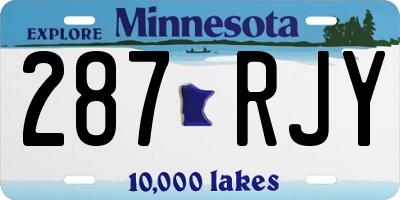 MN license plate 287RJY