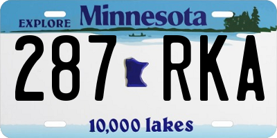 MN license plate 287RKA