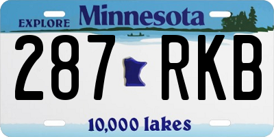 MN license plate 287RKB