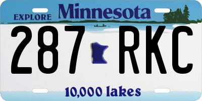 MN license plate 287RKC